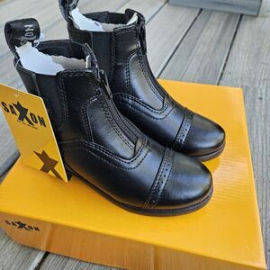 NIB SAXON Syntovia Zip Paddock Boots CHILDS KIDS Ridding Black Sz US 11 / EU 28